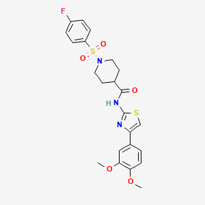 molecular formula C23H24FN3O5S2 B2517017 N-(4-(3,4-二甲氧基苯基)噻唑-2-基)-1-((4-氟苯基)磺酰基)哌啶-4-甲酰胺 CAS No. 923367-63-9