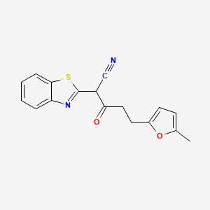 molecular formula C17H14N2O2S B2517025 2-(1,3-Benzothiazol-2-yl)-5-(5-methylfuran-2-yl)-3-oxopentanenitrile CAS No. 836664-23-4