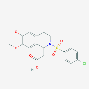 molecular formula C19H20ClNO6S B2517026 {2-[(4-Chlorophenyl)sulfonyl]-6,7-dimethoxy-1,2,3,4-tetrahydroisoquinolin-1-yl}acetic acid CAS No. 951626-35-0