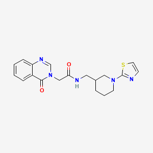 molecular formula C19H21N5O2S B2517031 2-(4-oxoquinazolin-3(4H)-yl)-N-((1-(thiazol-2-yl)piperidin-3-yl)methyl)acetamide CAS No. 1705710-92-4