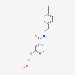 molecular formula C18H19F3N2O3 B2517036 2-(2-甲氧基乙氧基)-N-(4-(三氟甲基)苯乙基)异烟酰胺 CAS No. 2034390-45-7