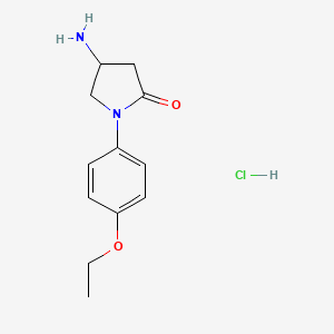 molecular formula C12H17ClN2O2 B2517037 4-氨基-1-(4-乙氧基苯基)吡咯烷-2-酮盐酸盐 CAS No. 1177324-42-3