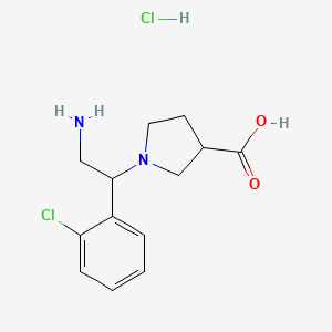 1-(2-Amino-1-(2-chlorophenyl)ethyl)pyrrolidine-3-carboxylic acid hydrochloride