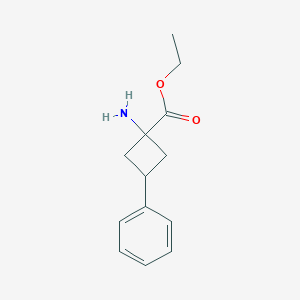 molecular formula C13H17NO2 B2517043 Ethyl 1-amino-3-phenylcyclobutane-1-carboxylate CAS No. 2008741-58-8