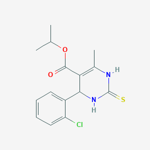 molecular formula C15H17ClN2O2S B2517048 Propan-2-yl 6-(2-chlorophenyl)-4-methyl-2-sulfanyl-1,6-dihydropyrimidine-5-carboxylate CAS No. 300697-65-8
