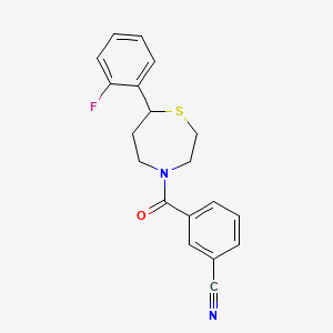 3-(7-(2-Fluorophenyl)-1,4-thiazepane-4-carbonyl)benzonitrile