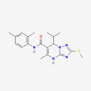 molecular formula C19H25N5OS B2517066 N-(2,4-二甲苯基)-7-异丙基-5-甲基-2-(甲硫基)-4,7-二氢-[1,2,4]三唑并[1,5-a]嘧啶-6-甲酰胺 CAS No. 901243-18-3