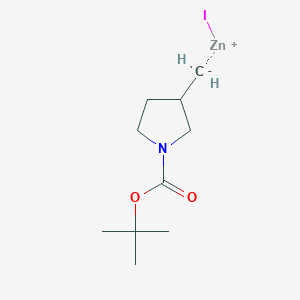 molecular formula C10H18INO2Zn B2517070 Tert-butyl 3-methanidylpyrrolidine-1-carboxylate;iodozinc(1+) CAS No. 2135683-48-4