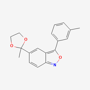 molecular formula C18H17NO3 B2517073 5-(2-甲基-1,3-二氧戊环-2-基)-3-(3-甲基苯基)-2,1-苯并异恶唑 CAS No. 383147-06-6