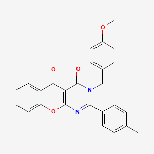 molecular formula C26H20N2O4 B2517074 3-(4-甲氧基苄基)-2-(对甲苯基)-3H-色烯并[2,3-d]嘧啶-4,5-二酮 CAS No. 896848-39-8