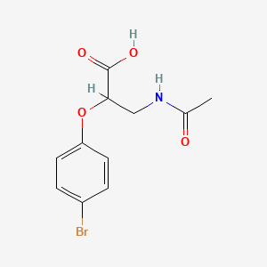 molecular formula C11H12BrNO4 B2517077 3-乙酰氨基-2-(4-溴苯氧基)丙酸 CAS No. 2055600-11-6