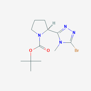molecular formula C12H19BrN4O2 B2517079 Tert-butyl (2S)-2-(5-bromo-4-methyl-1,2,4-triazol-3-yl)pyrrolidine-1-carboxylate CAS No. 2503156-11-2