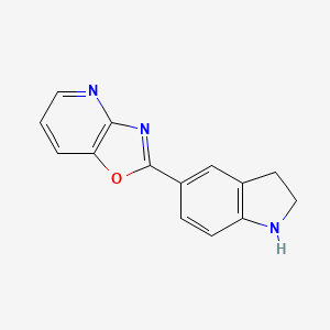 molecular formula C14H11N3O B2517082 5-{[1,3]噁唑并[4,5-b]吡啶-2-基}-2,3-二氢-1H-吲哚 CAS No. 1479640-66-8