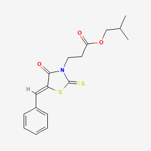 molecular formula C17H19NO3S2 B2517084 (Z)-异丁基 3-(5-亚苄基-4-氧代-2-硫代噻唑烷-3-基)丙酸酯 CAS No. 303027-63-6