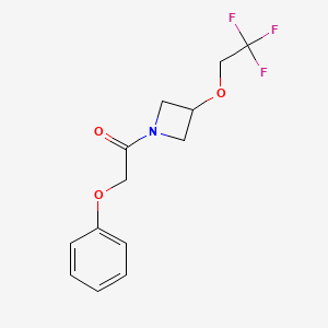 molecular formula C13H14F3NO3 B2517098 2-Phenoxy-1-(3-(2,2,2-trifluoroethoxy)azetidin-1-yl)ethanone CAS No. 2034594-68-6