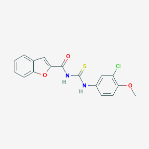 molecular formula C17H13ClN2O3S B251710 N-[(3-chloro-4-methoxyphenyl)carbamothioyl]-1-benzofuran-2-carboxamide 