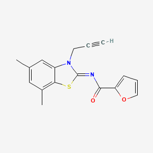 molecular formula C17H14N2O2S B2517101 N-(5,7-dimethyl-3-prop-2-ynyl-1,3-benzothiazol-2-ylidene)furan-2-carboxamide CAS No. 868377-64-4