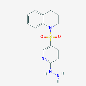 molecular formula C14H16N4O2S B2517107 1-[(6-Hydrazinopyridin-3-yl)sulfonyl]-1,2,3,4-tétrahydroquinoléine CAS No. 1041558-44-4