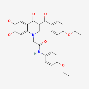 molecular formula C30H30N2O7 B2517112 2-[3-(4-ethoxybenzoyl)-6,7-dimethoxy-4-oxo-1,4-dihydroquinolin-1-yl]-N-(4-ethoxyphenyl)acetamide CAS No. 872198-68-0