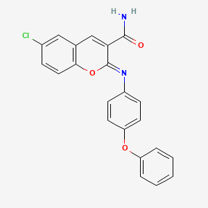 molecular formula C22H15ClN2O3 B2517117 (2Z)-6-chloro-2-[(4-phenoxyphenyl)imino]-2H-chromene-3-carboxamide CAS No. 313397-61-4