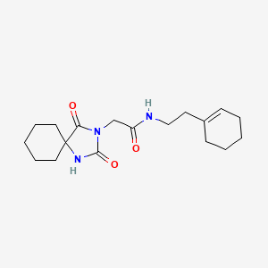 molecular formula C18H27N3O3 B2517124 N~1~-[2-(1-环己烯基)乙基]-2-(2,4-二氧代-1,3-二氮杂螺[4.5]癸-3-基)乙酰胺 CAS No. 869354-03-0