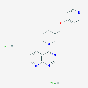 molecular formula C18H21Cl2N5O B2517148 4-[3-(Pyridin-4-yloxymethyl)piperidin-1-yl]pyrido[2,3-d]pyrimidine;dihydrochloride CAS No. 2380172-42-7