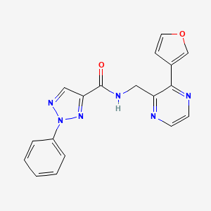 molecular formula C18H14N6O2 B2517152 N-((3-(furan-3-yl)pyrazin-2-yl)methyl)-2-phenyl-2H-1,2,3-triazole-4-carboxamide CAS No. 2034423-24-8