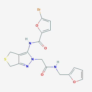 molecular formula C17H15BrN4O4S B2517153 5-溴-N-(2-(2-((呋喃-2-基甲基)氨基)-2-氧代乙基)-4,6-二氢-2H-噻吩并[3,4-c]吡唑-3-基)呋喃-2-甲酰胺 CAS No. 1105247-41-3