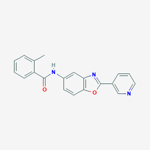 molecular formula C20H15N3O2 B251716 2-Methyl-N-(2-pyridin-3-yl-benzooxazol-5-yl)-benzamide 