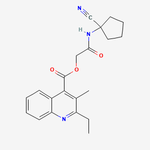 molecular formula C21H23N3O3 B2517164 [(1-Cyanocyclopentyl)carbamoyl]methyl 2-ethyl-3-methylquinoline-4-carboxylate CAS No. 1004487-95-9