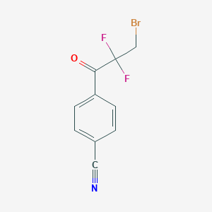 molecular formula C10H6BrF2NO B2517176 4-(3-Bromo-2,2-difluoropropanoyl)benzonitrile CAS No. 1972635-69-0