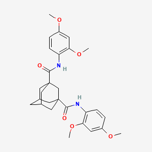 molecular formula C28H34N2O6 B2517179 1-N,3-N-bis(2,4-dimethoxyphenyl)adamantane-1,3-dicarboxamide CAS No. 714260-86-3