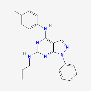 molecular formula C21H20N6 B2517199 N~4~-(4-methylphenyl)-1-phenyl-N~6~-(prop-2-en-1-yl)-1H-pyrazolo[3,4-d]pyrimidine-4,6-diamine CAS No. 946203-43-6