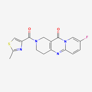 molecular formula C16H13FN4O2S B2517200 8-氟-2-(2-甲基噻唑-4-羰基)-3,4-二氢-1H-二吡啶并[1,2-a:4',3'-d]嘧啶-11(2H)-酮 CAS No. 2034533-13-4
