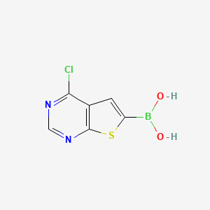 molecular formula C6H4BClN2O2S B2517205 4-Chlorothieno[2,3-d]pyrimidine-6-boronic acid CAS No. 2377608-11-0