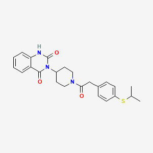 molecular formula C24H27N3O3S B2517207 3-(1-(2-(4-(isopropylthio)phenyl)acetyl)piperidin-4-yl)quinazoline-2,4(1H,3H)-dione CAS No. 2034532-42-6