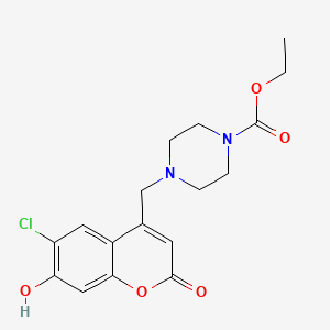 molecular formula C17H19ClN2O5 B2517209 Ethyl 4-[(6-chloro-7-hydroxy-2-oxochromen-4-yl)methyl]piperazine-1-carboxylate CAS No. 877800-39-0