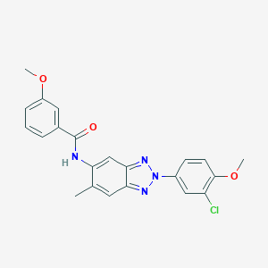 molecular formula C22H19ClN4O3 B251721 N-[2-(3-chloro-4-methoxyphenyl)-6-methyl-2H-1,2,3-benzotriazol-5-yl]-3-methoxybenzamide 
