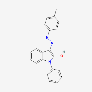 molecular formula C21H17N3O B2517212 1-苯基-1H-吲哚-2,3-二酮 3-[N-(4-甲基苯基)腙] CAS No. 303984-73-8