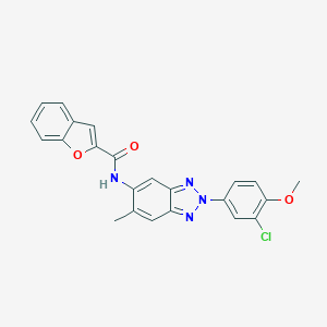 molecular formula C23H17ClN4O3 B251722 N-[2-(3-chloro-4-methoxyphenyl)-6-methyl-2H-benzotriazol-5-yl]-1-benzofuran-2-carboxamide 