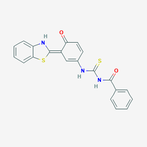molecular formula C21H15N3O2S2 B251723 N-[[(3E)-3-(3H-1,3-benzothiazol-2-ylidene)-4-oxocyclohexa-1,5-dien-1-yl]carbamothioyl]benzamide 