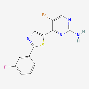 molecular formula C13H8BrFN4S B2517231 5-Bromo-4-[2-(3-fluorophenyl)-1,3-thiazol-5-yl]-2-pyrimidinylamine CAS No. 2060497-84-7