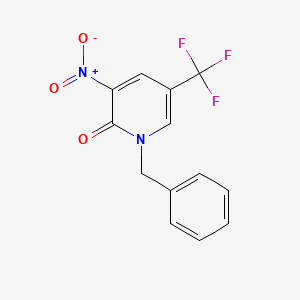 molecular formula C13H9F3N2O3 B2517242 1-benzyl-3-nitro-5-(trifluoromethyl)-2(1H)-pyridinone CAS No. 339024-86-1