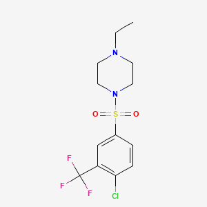 molecular formula C13H16ClF3N2O2S B2517253 1-((4-氯-3-(三氟甲基)苯基)磺酰)-4-乙基哌嗪 CAS No. 612043-50-2