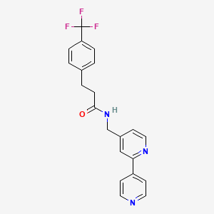molecular formula C21H18F3N3O B2517256 N-([2,4'-联吡啶]-4-基甲基)-3-(4-(三氟甲基)苯基)丙酰胺 CAS No. 2034322-05-7