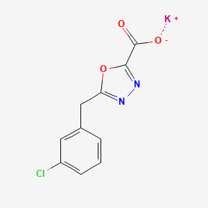 molecular formula C10H6ClKN2O3 B2517260 Potassium 5-(3-chlorobenzyl)-1,3,4-oxadiazole-2-carboxylate CAS No. 2225136-97-8
