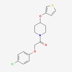 molecular formula C17H18ClNO3S B2517261 2-(4-氯苯氧基)-1-(4-(噻吩-3-氧基)哌啶-1-基)乙酮 CAS No. 2034302-34-4