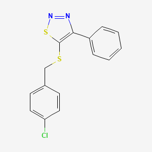 molecular formula C15H11ClN2S2 B2517276 4-氯苄基4-苯基-1,2,3-噻二唑-5-基硫醚 CAS No. 338398-43-9