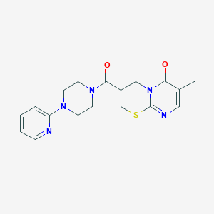 molecular formula C18H21N5O2S B2517286 7-甲基-3-(4-(吡啶-2-基)哌嗪-1-羰基)-3,4-二氢嘧啶并[2,1-b][1,3]噻嗪-6(2H)-酮 CAS No. 1396864-80-4