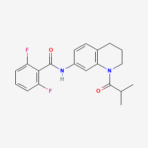 molecular formula C20H20F2N2O2 B2517287 2,6-二氟-N-(1-异丁酰基-1,2,3,4-四氢喹啉-7-基)苯甲酰胺 CAS No. 1005301-30-3